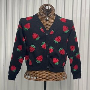Strawberry Novelty Cardigan Art Class size XL 14/16